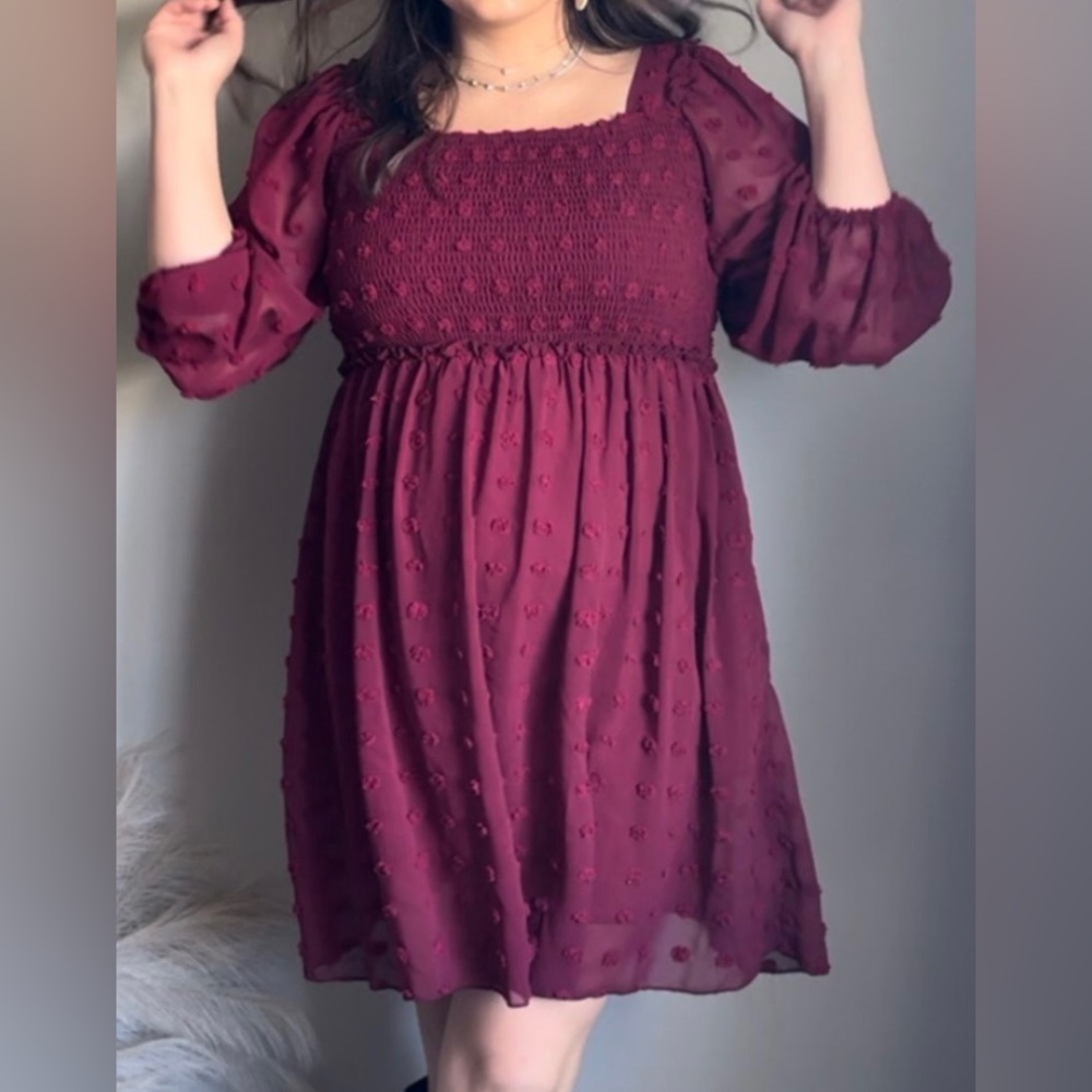 BTFBM N.W.T. Medium Size Elegant/Casual Everyday‎ Burgundy Youth/Women Dress.